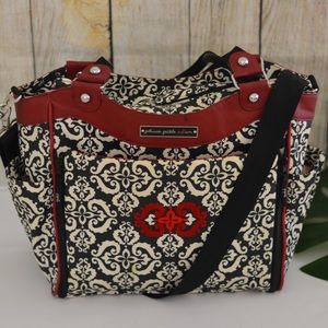Stylish Black and Red Patterned Women's Bag